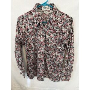 Vintage Cricket Lane Busy Ditsy Floral Button-up Blouse 70s Cottagecore Retro